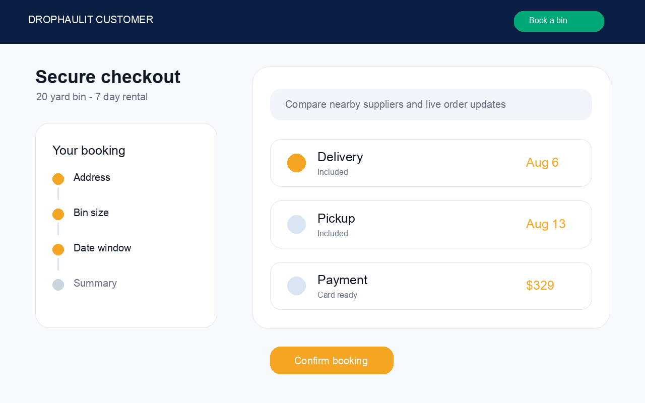 Book & checkout - desktop