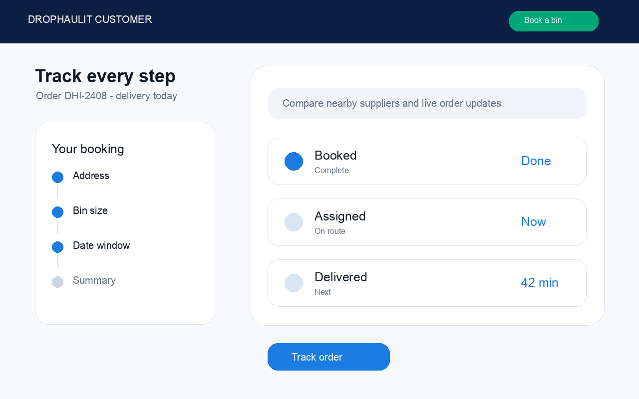 Track your order - desktop