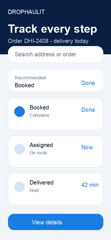 Track your order - mobile