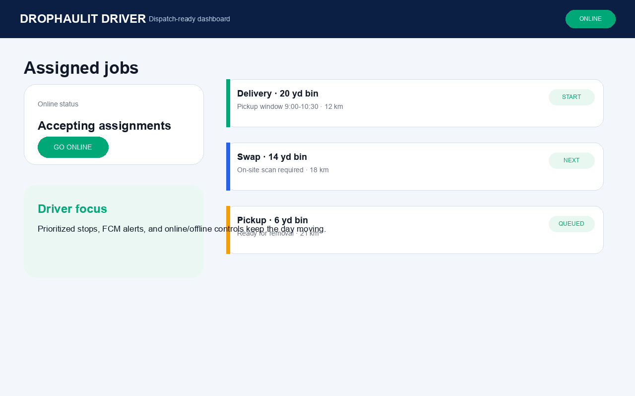 Jobs & online status - desktop