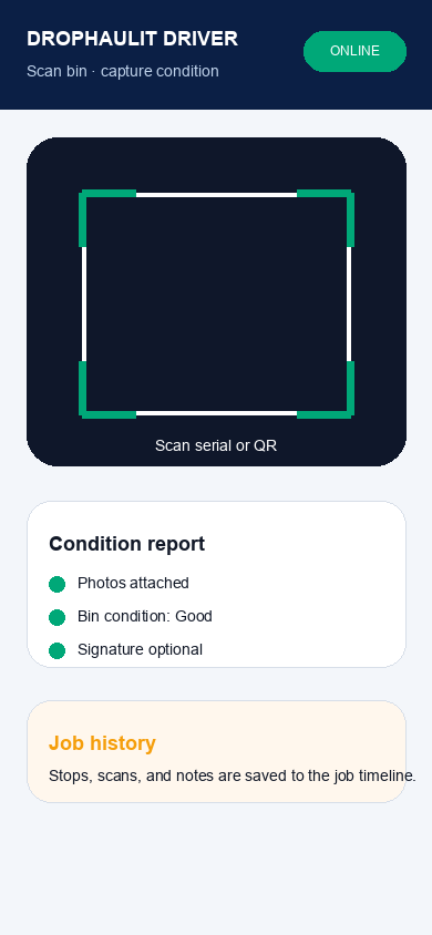 Scan & report on site - mobile