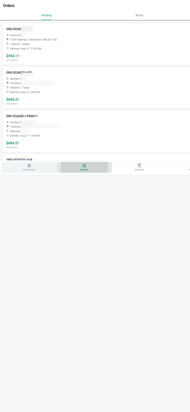 Orders - mobile